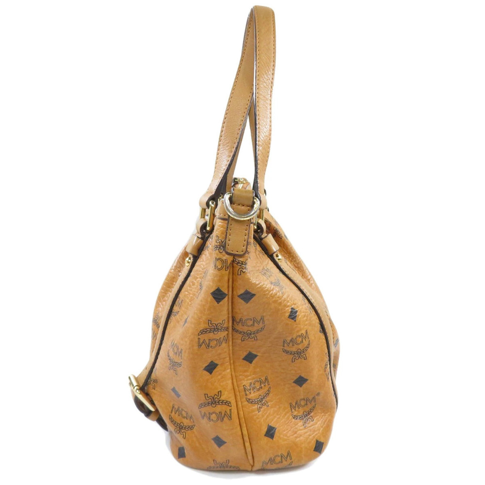 Mcm 2way Calfskin Handbag Shoulder Bag Brown Leather Brown - Picture 3 of 11